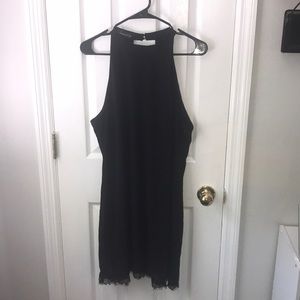 Black straight flow dress